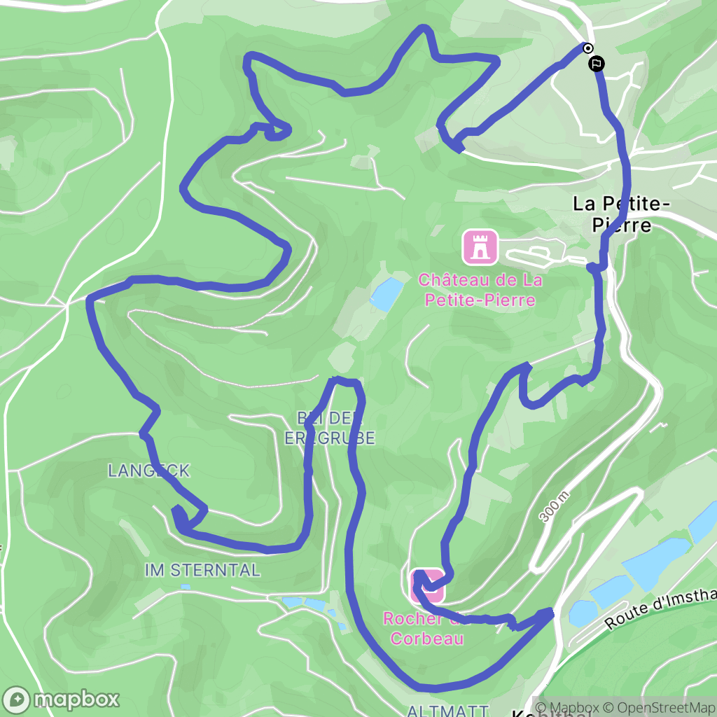 La Petite-Pierre : carte du parcours de randonnée - France