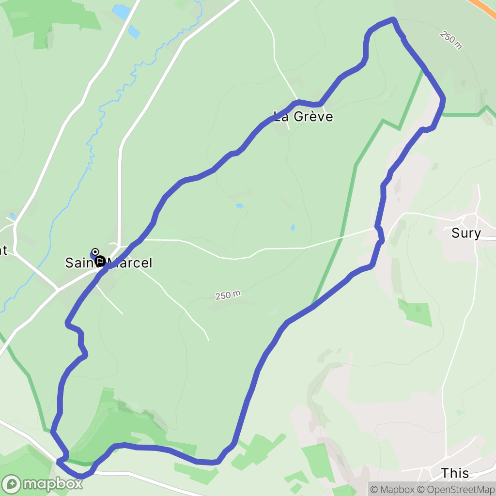 Saint-Marcel : carte du parcours de randonnée - France