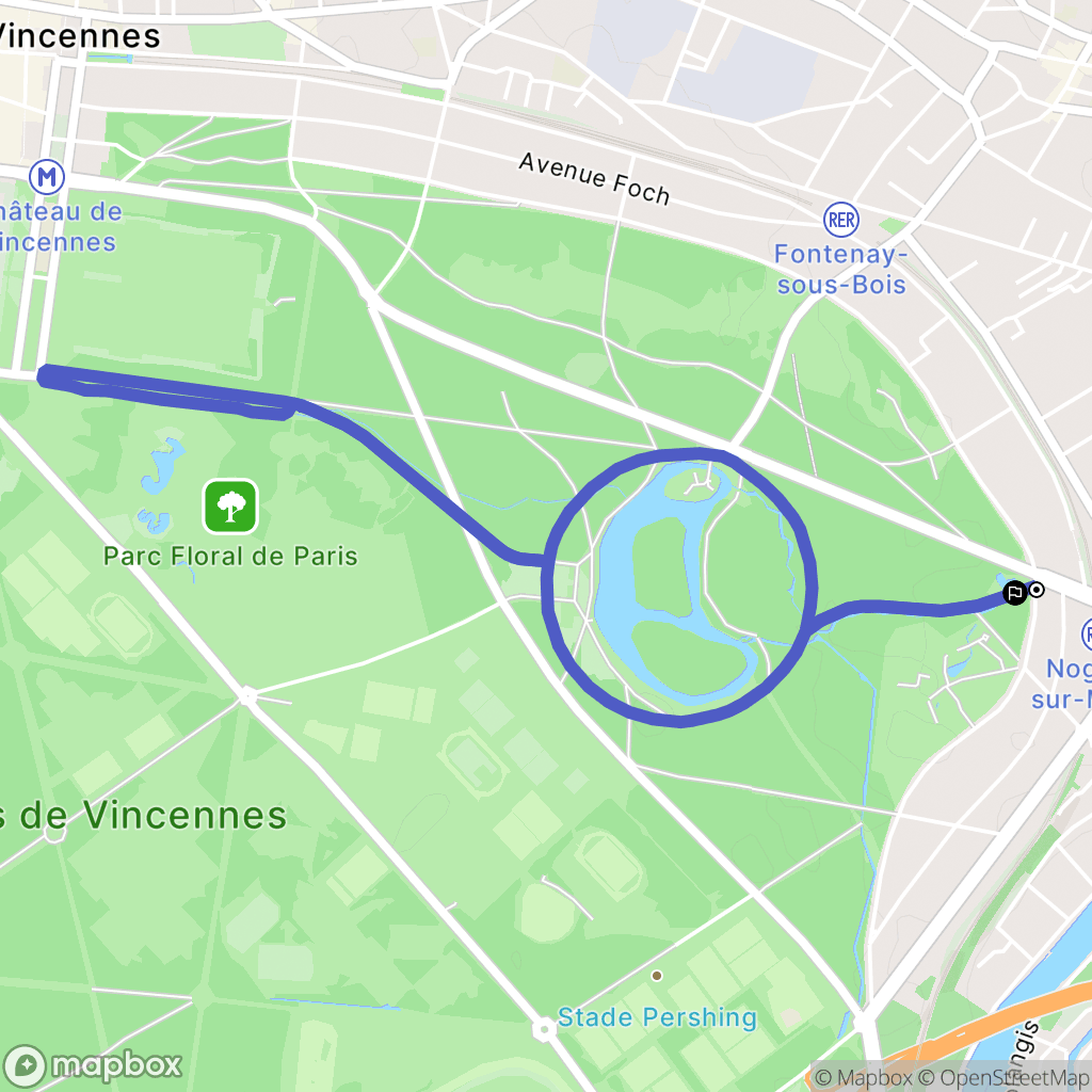 Nogent-sur-Marne : carte du parcours de randonnée - France
