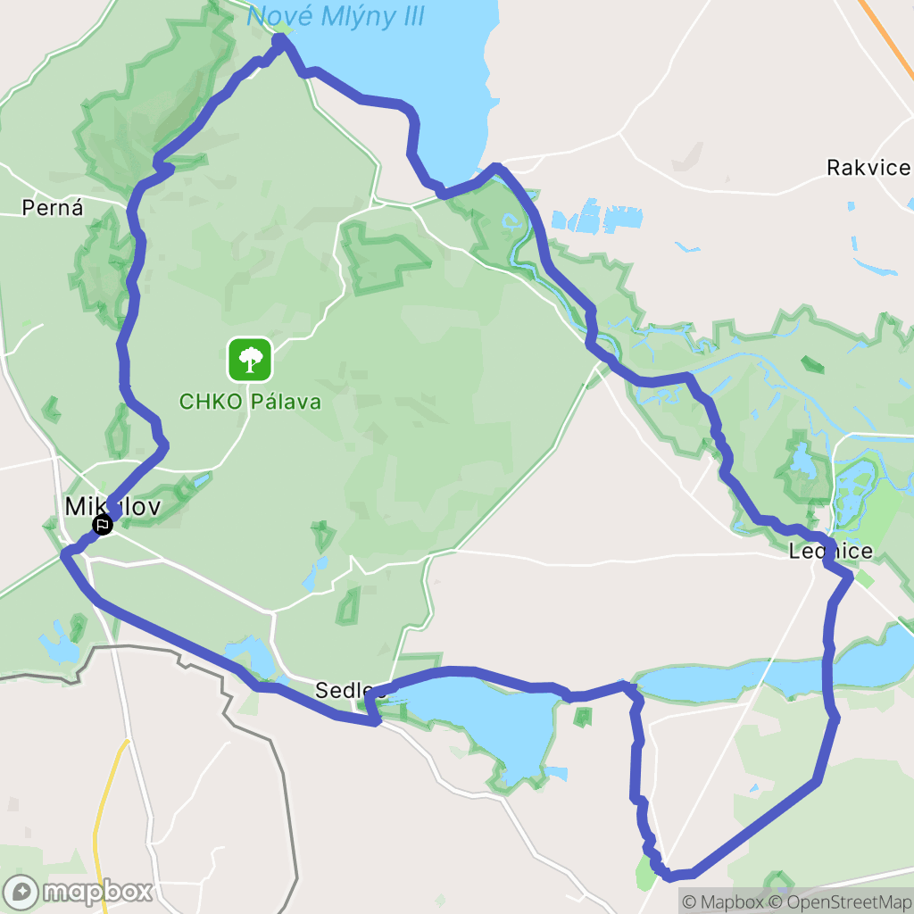 : mapa trasy - Czechia