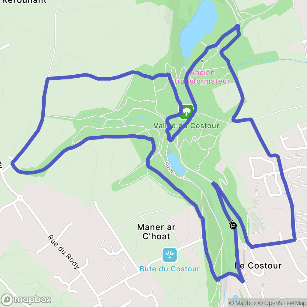 Le Relecq-Kerhuon : carte du parcours de randonnée - France