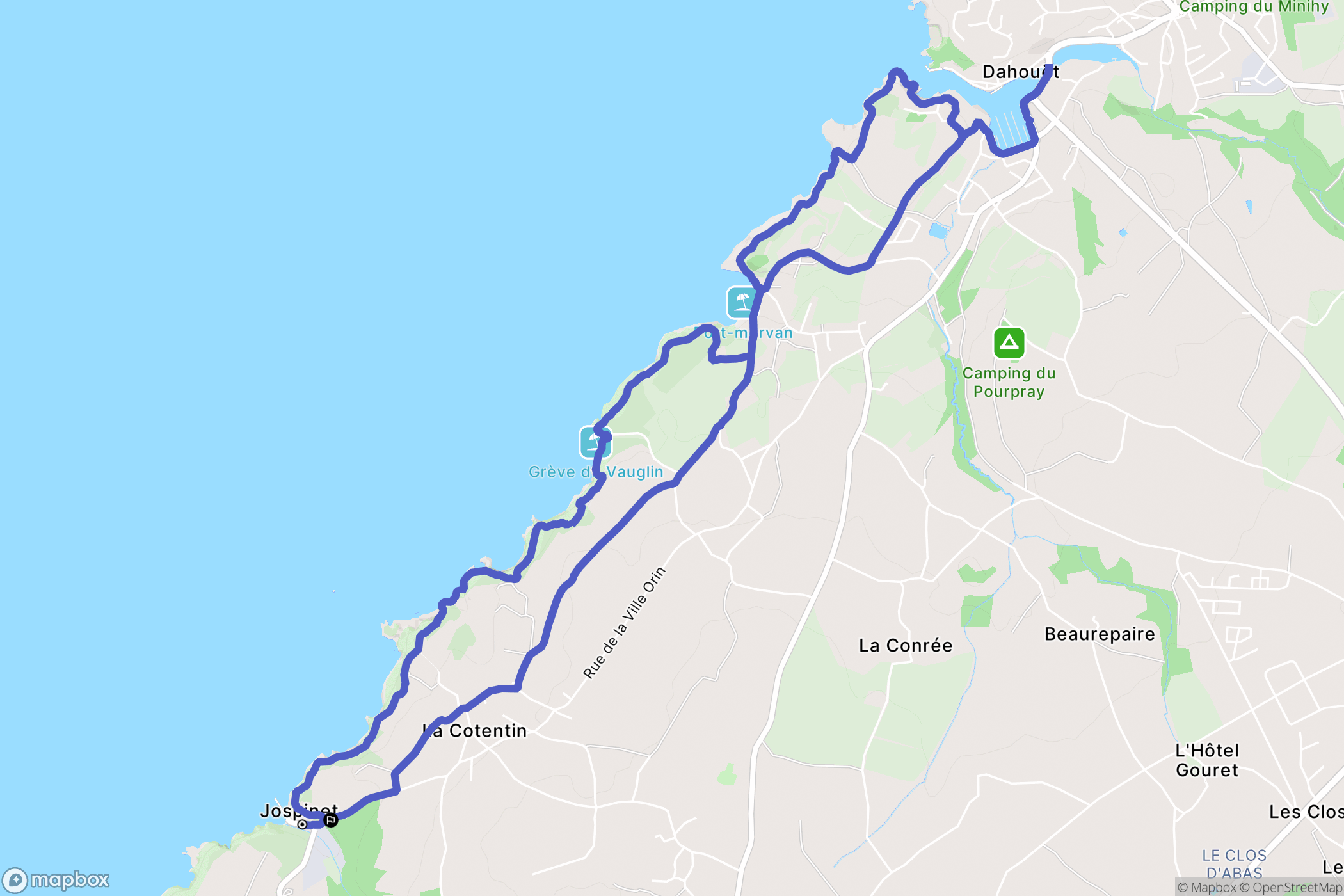 Lamballe-Armor : carte du parcours de randonnée - France