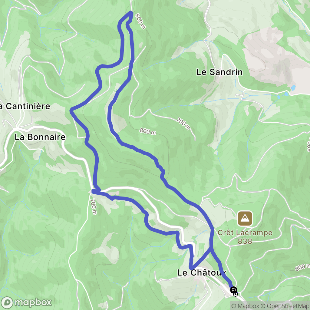 Ville-sur-Jarnioux : carte du parcours de randonnée - France