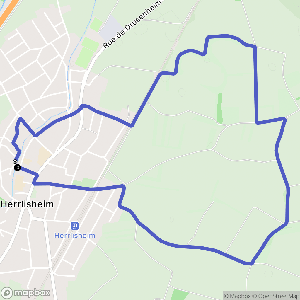 Herrlisheim : carte du parcours de randonnée - France