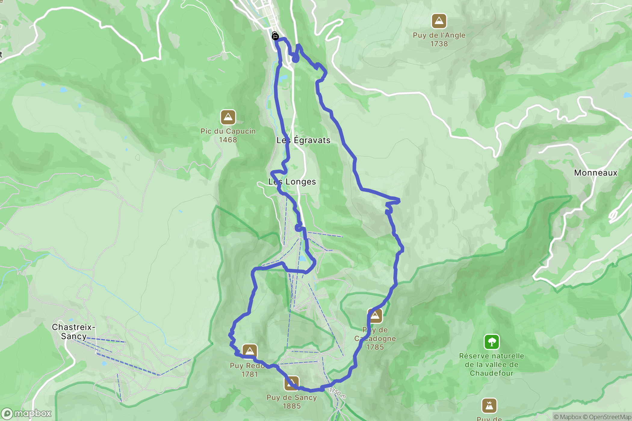 Mont-Dore : carte du parcours de randonnée - France