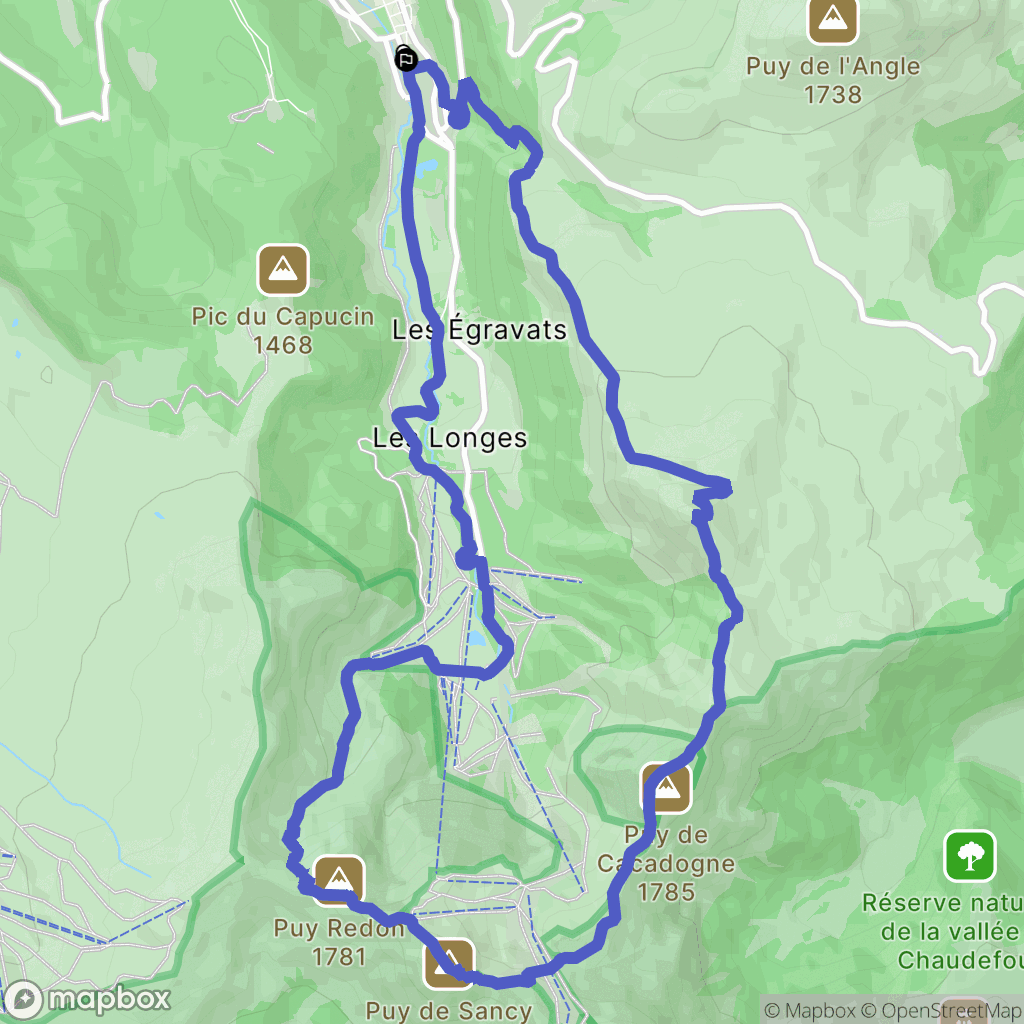 Mont-Dore : carte du parcours de randonnée - France