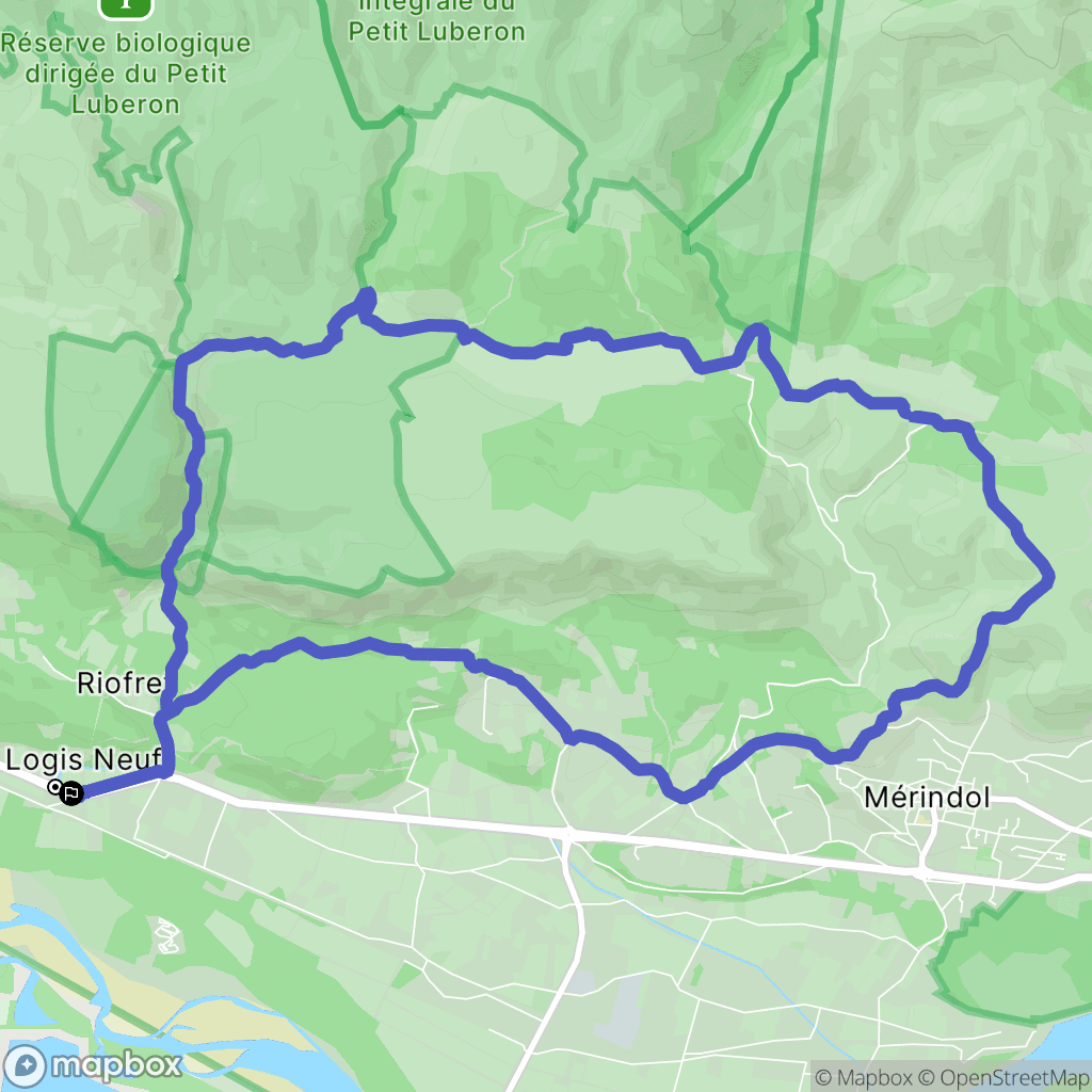Cheval-Blanc : carte du parcours de randonnée - France