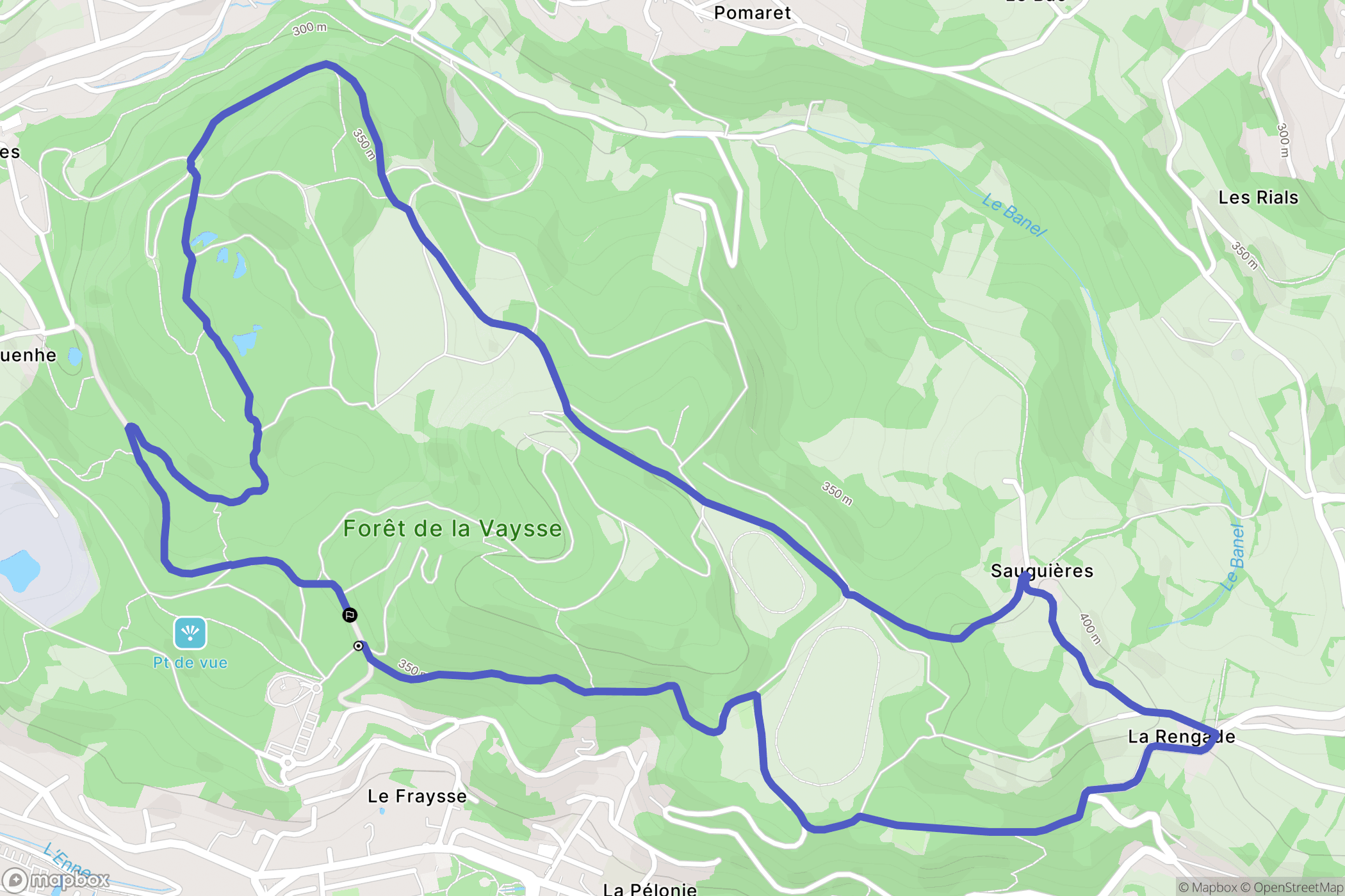 Cransac : carte du parcours de randonnée - France