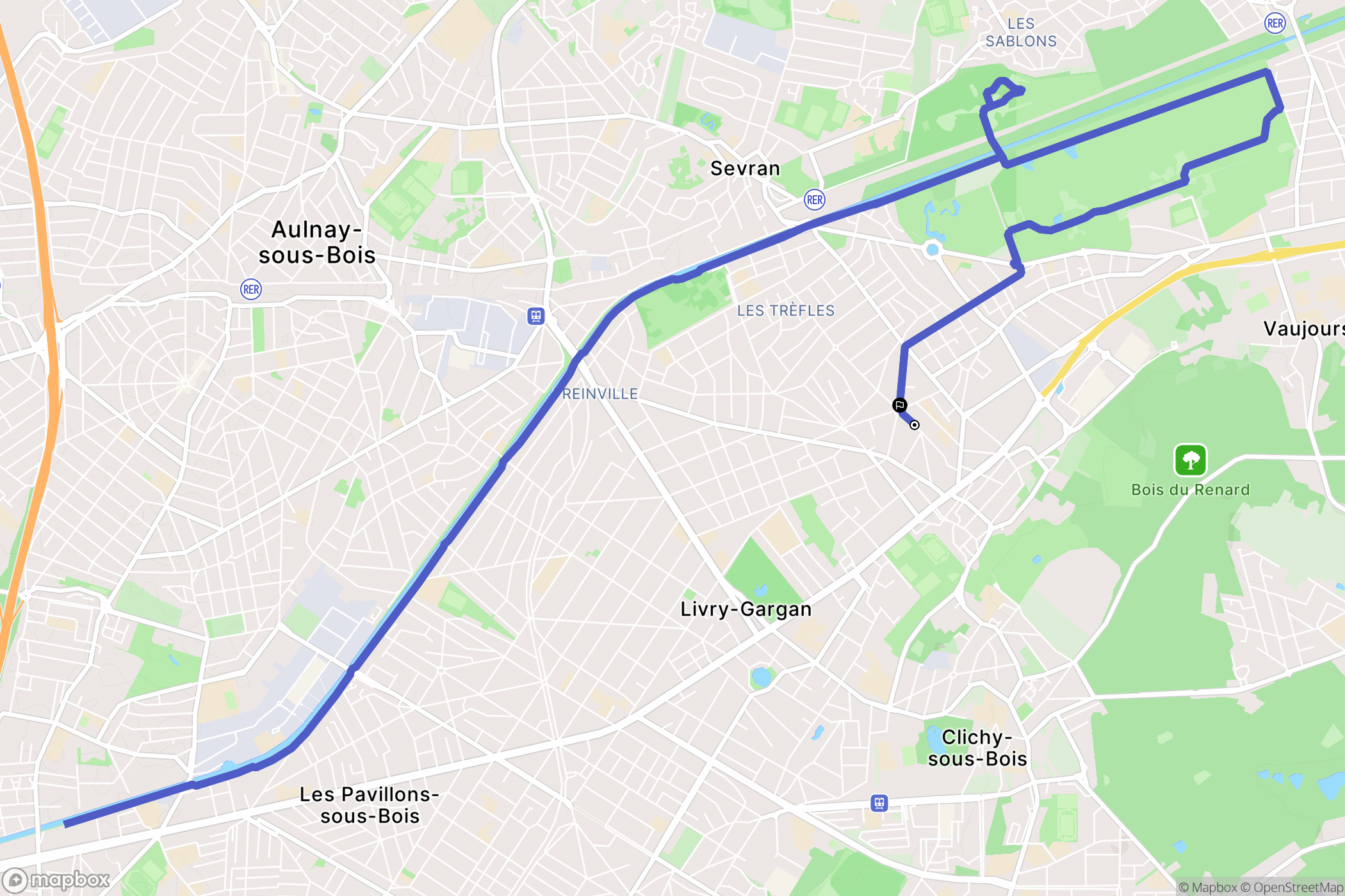 Livry-Gargan : carte du parcours de randonnée - France