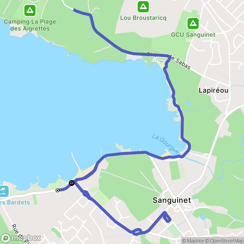 Sanguinet : carte du parcours de randonnée - France