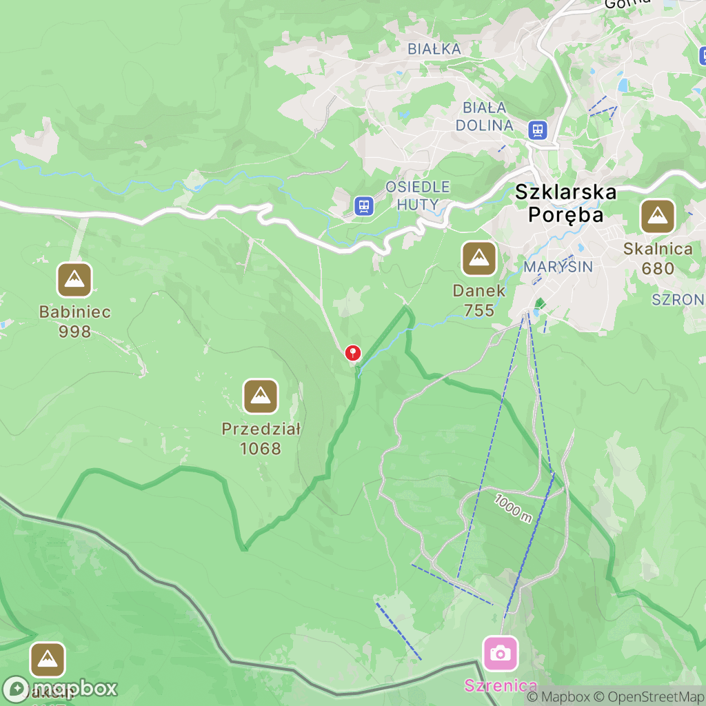 Mapa wyznaczonego obszaru wodospad-kamienczyka
