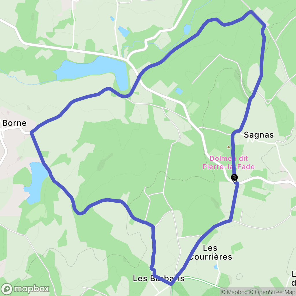 Blessac : carte du parcours de randonnée - France