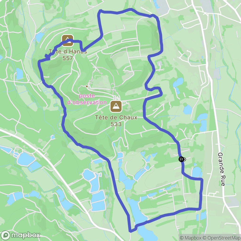 Chaux : carte du parcours de randonnée - France