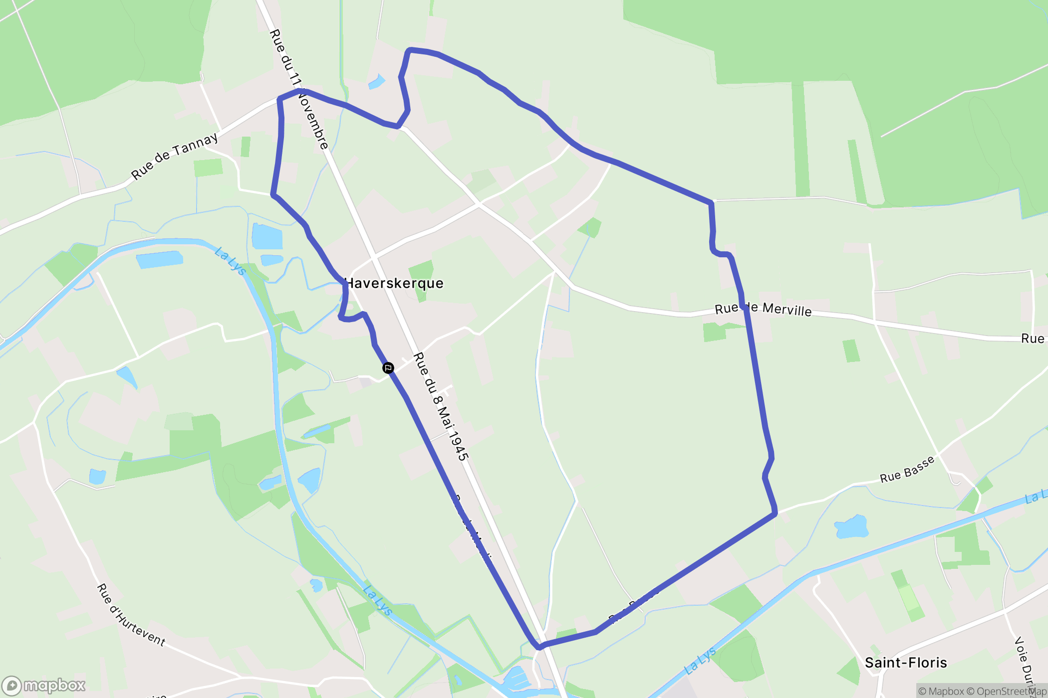Haverskerque : carte du parcours de randonnée - France