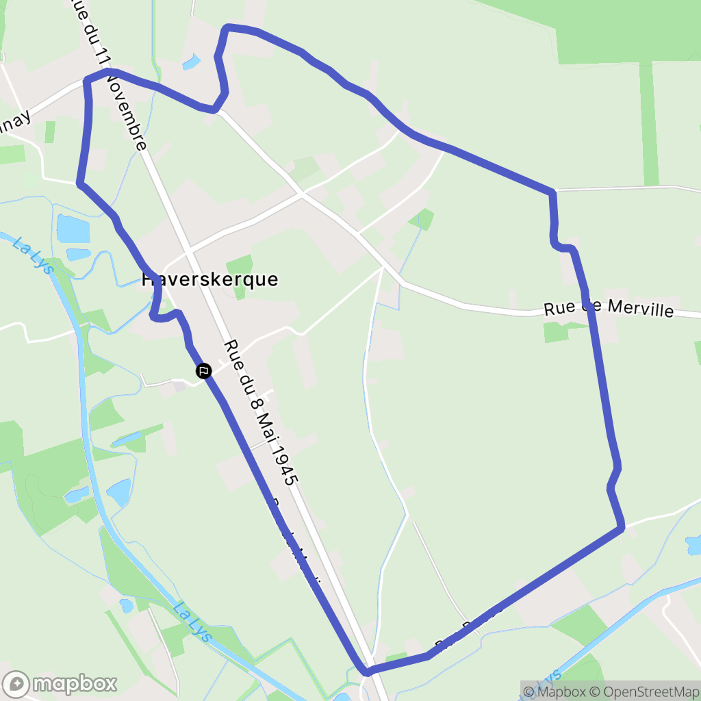 Haverskerque : carte du parcours de randonnée - France
