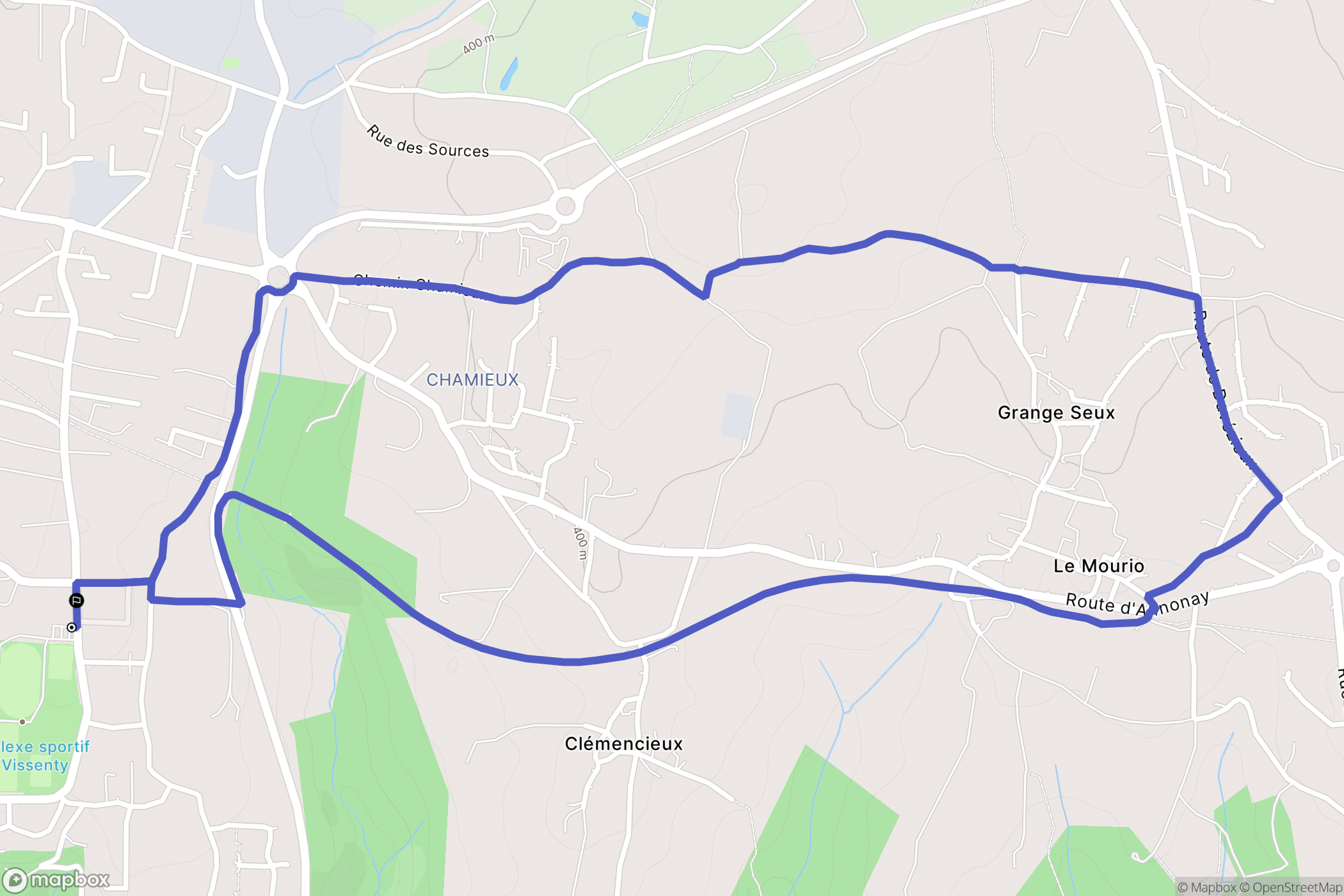 Annonay : carte du parcours de randonnée - France
