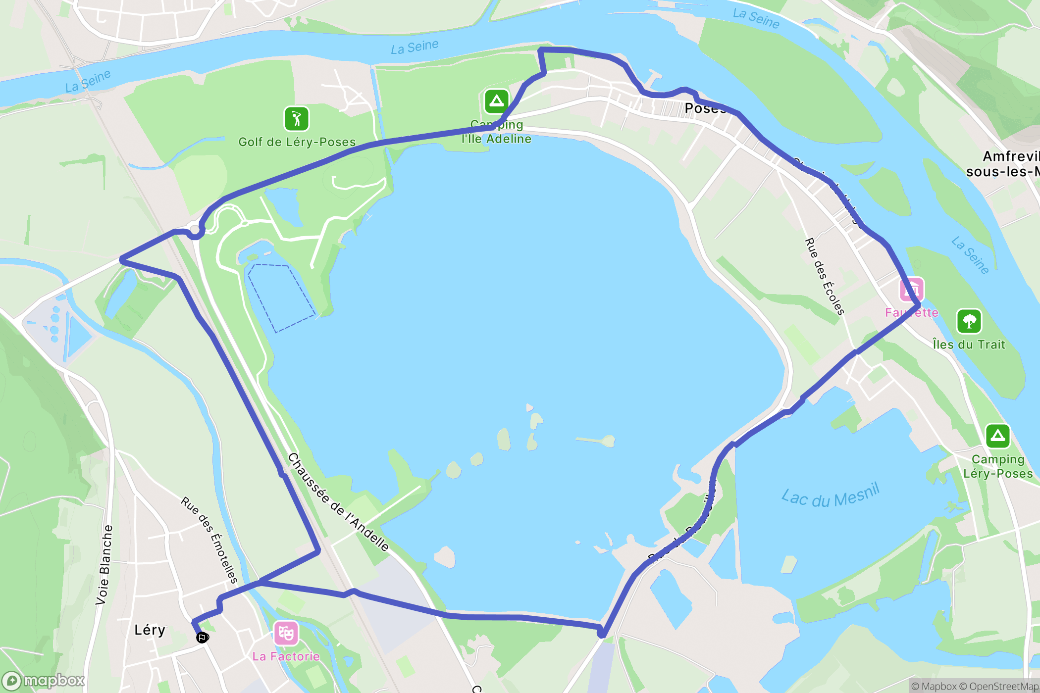 Léry : carte du parcours de randonnée - France