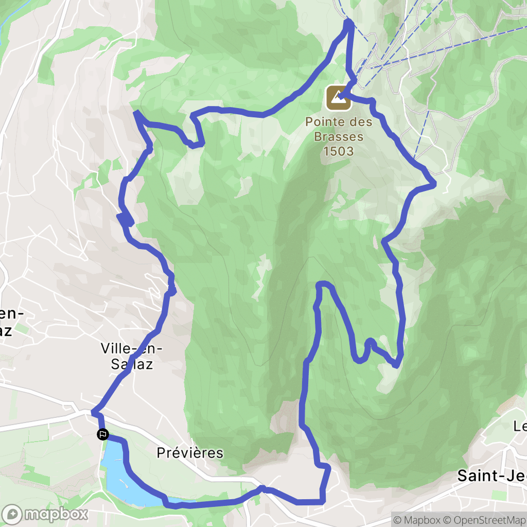 Ville-en-Sallaz : carte du parcours de randonnée - France