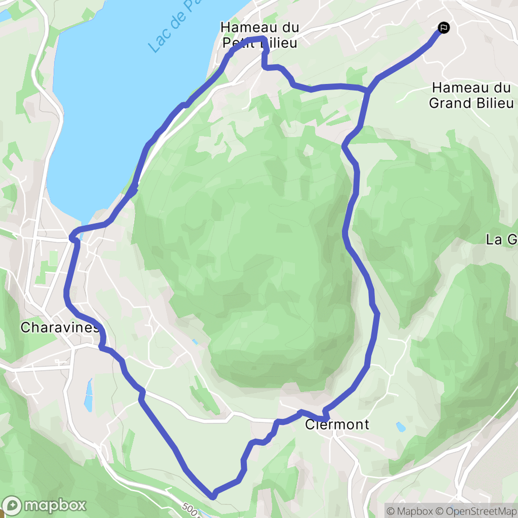 Bilieu : carte du parcours de randonnée - France