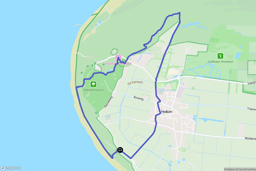 Hollum: routekaart voor buitenactiviteiten - Netherlands