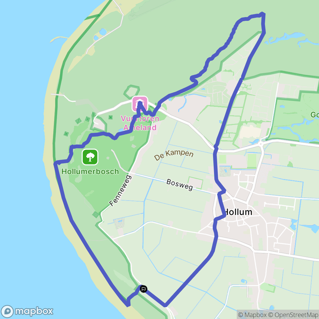 Hollum: routekaart voor buitenactiviteiten - Netherlands