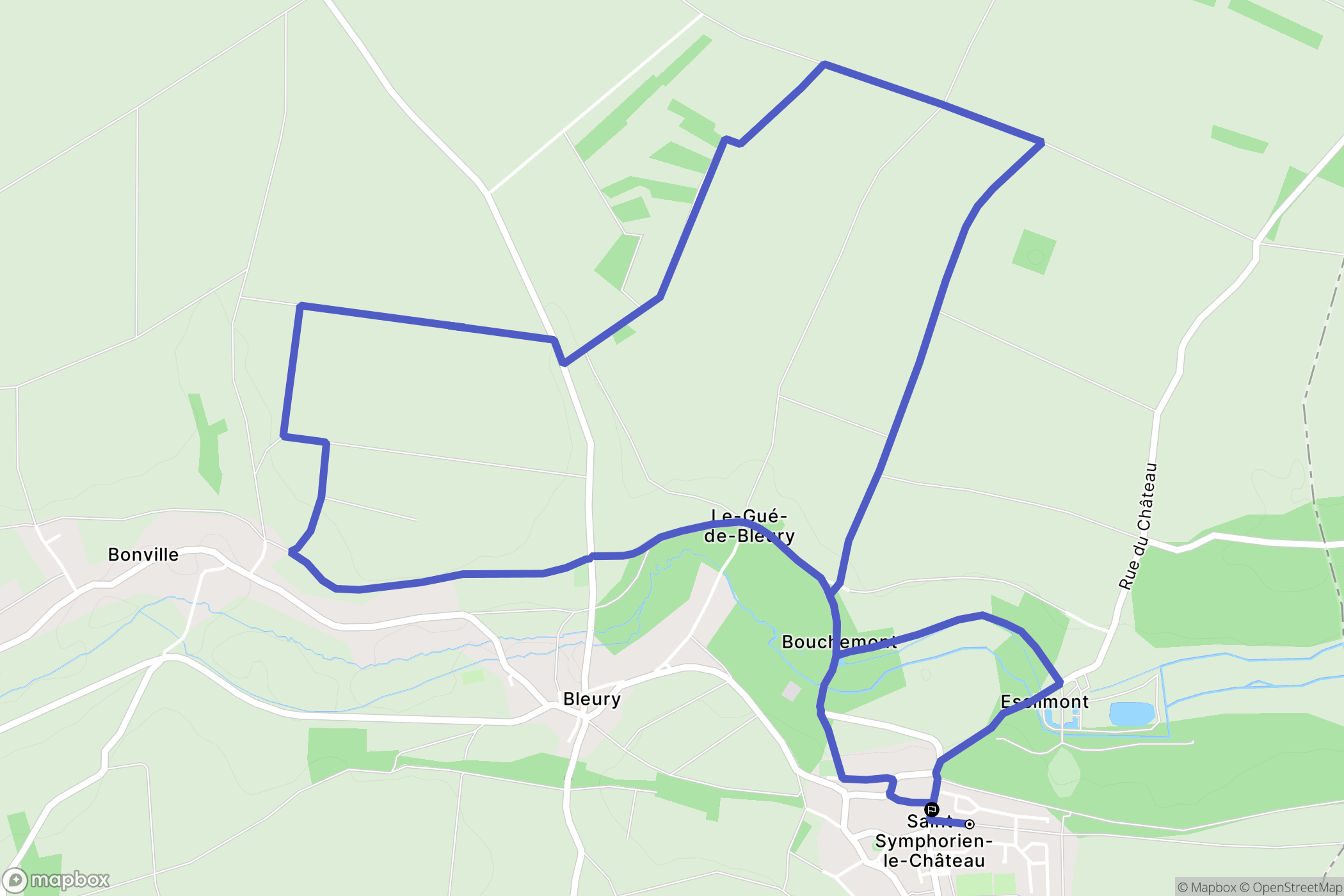 Auneau-Bleury-Saint-Symphorien : carte du parcours de randonnée - France