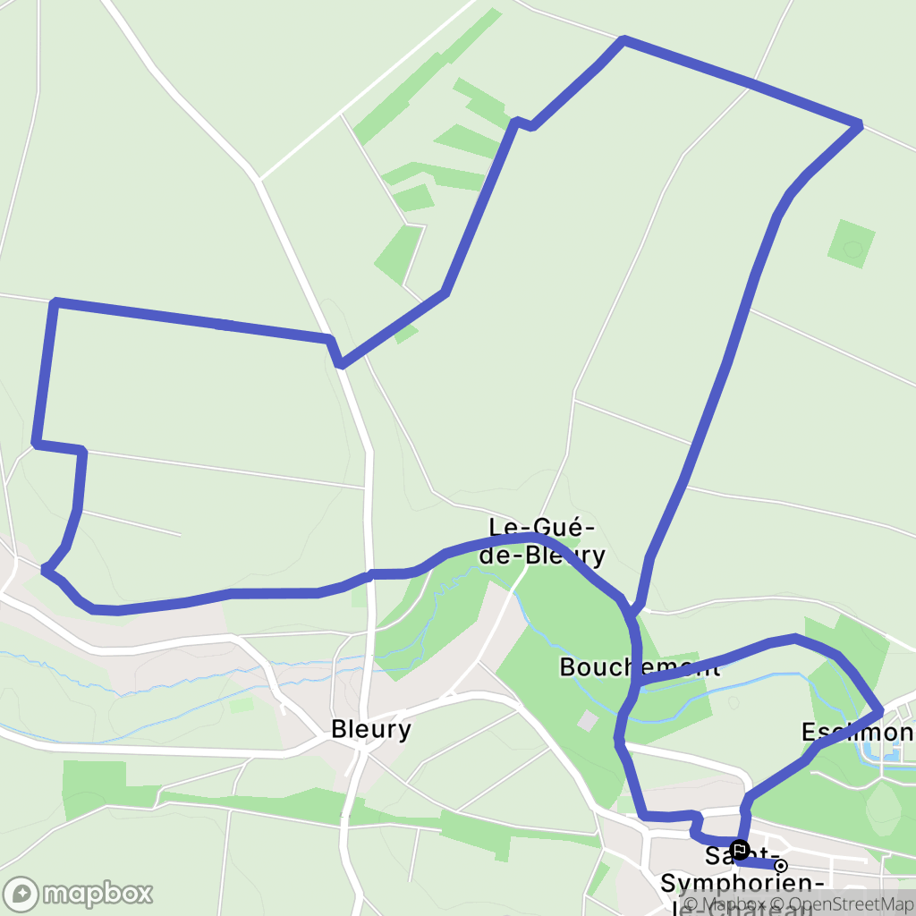 Auneau-Bleury-Saint-Symphorien : carte du parcours de randonnée - France