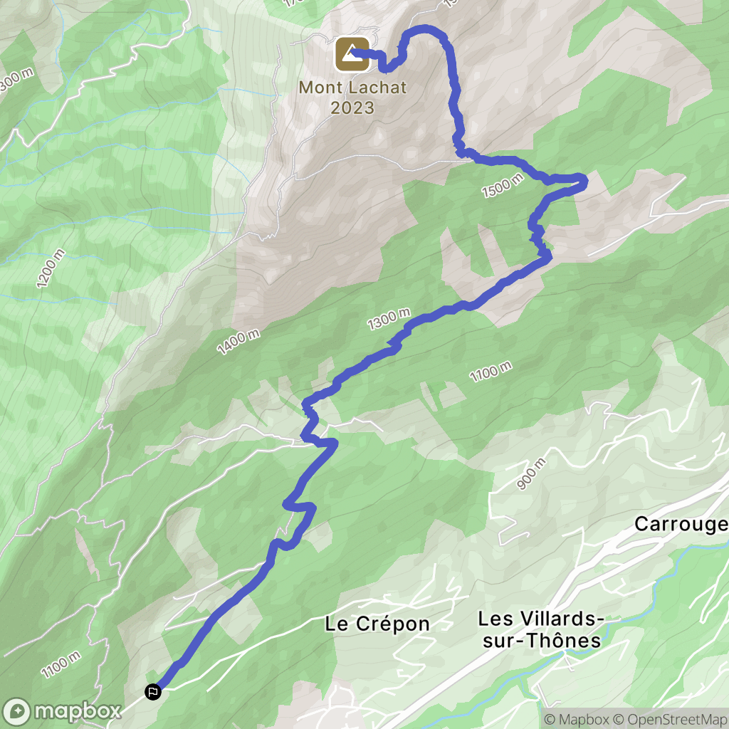 Thônes : carte du parcours de randonnée - France