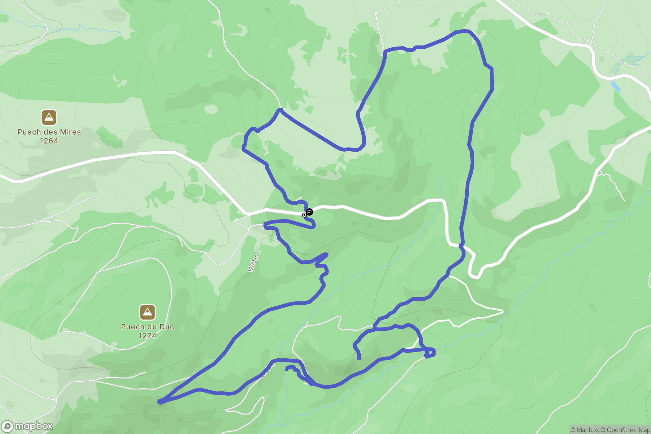Curières : carte du parcours de randonnée - France