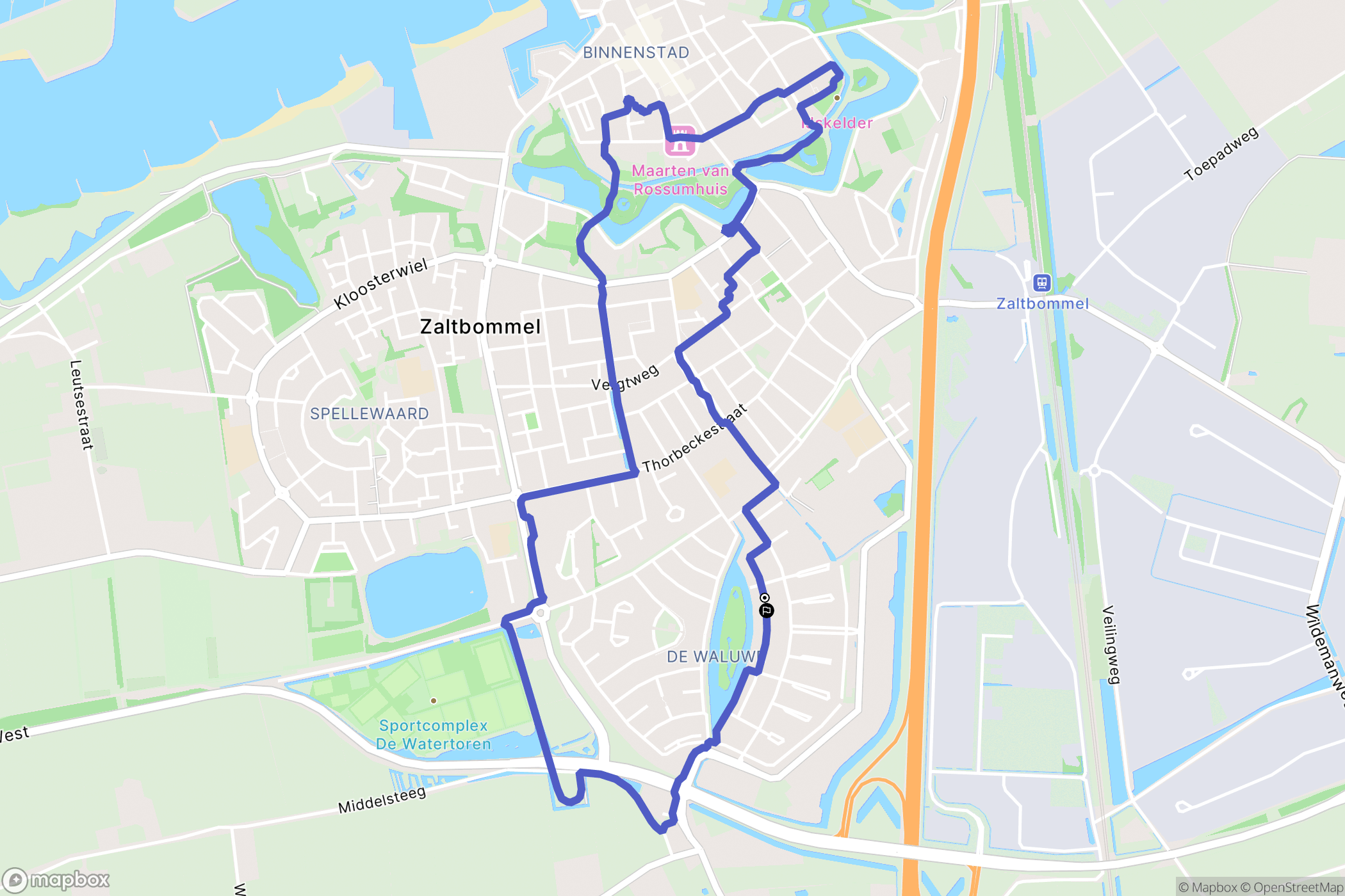 Zaltbommel: routekaart voor buitenactiviteiten - Netherlands