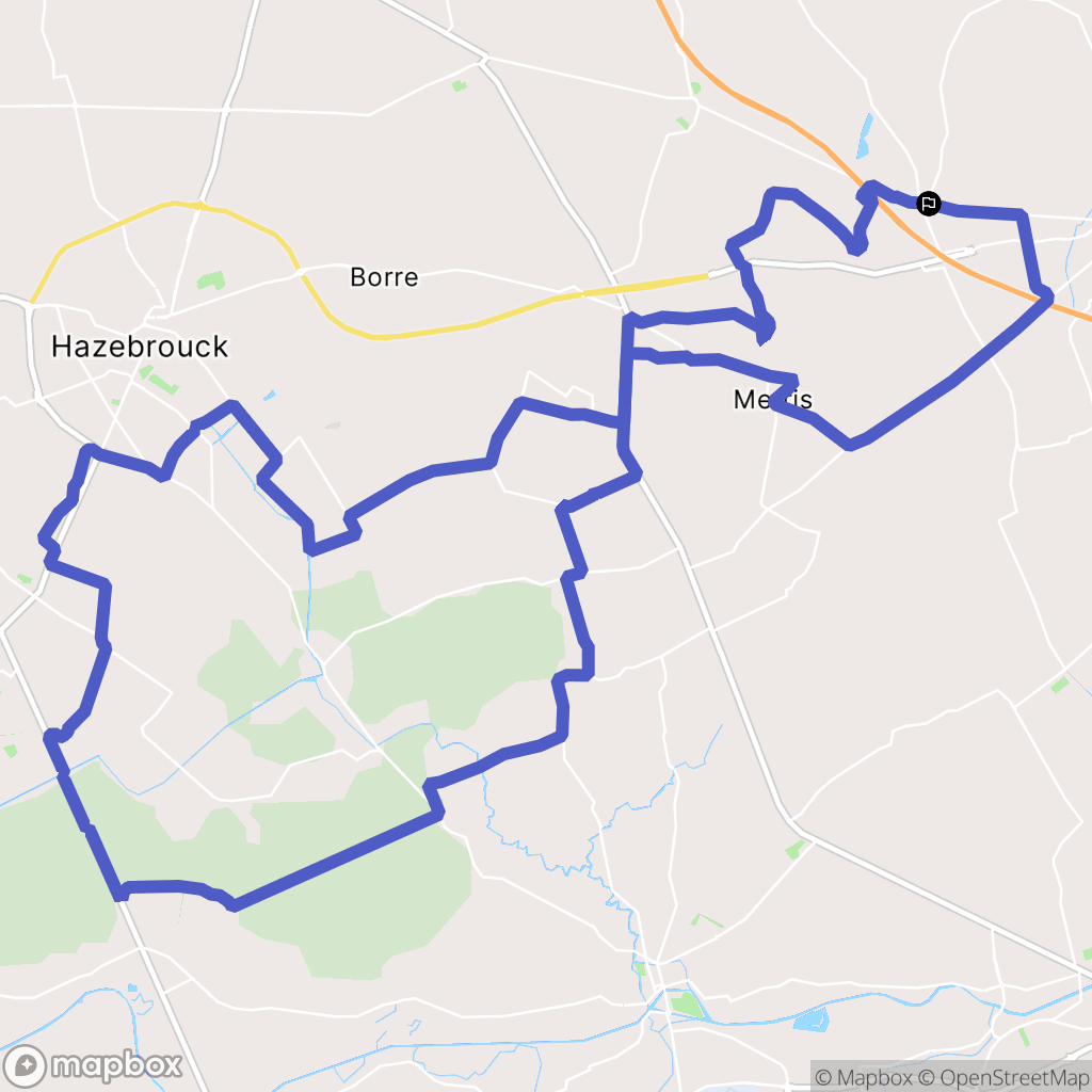 Méteren : carte du parcours de randonnée - France