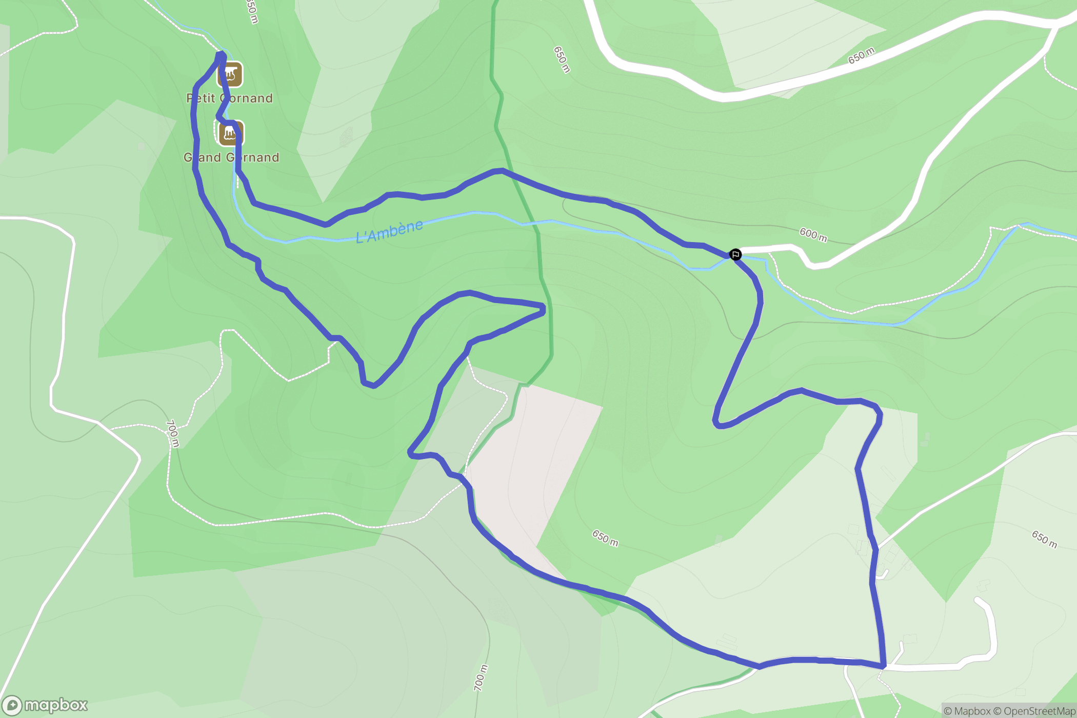 Enval : carte du parcours de randonnée - France