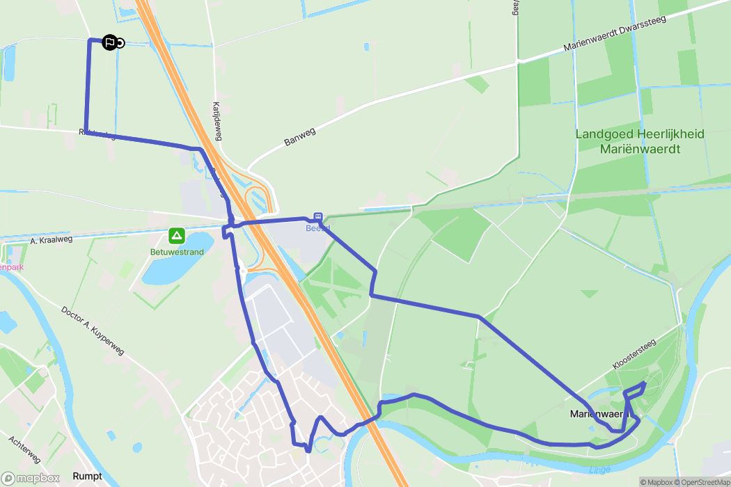 Beesd: routekaart voor buitenactiviteiten - Netherlands