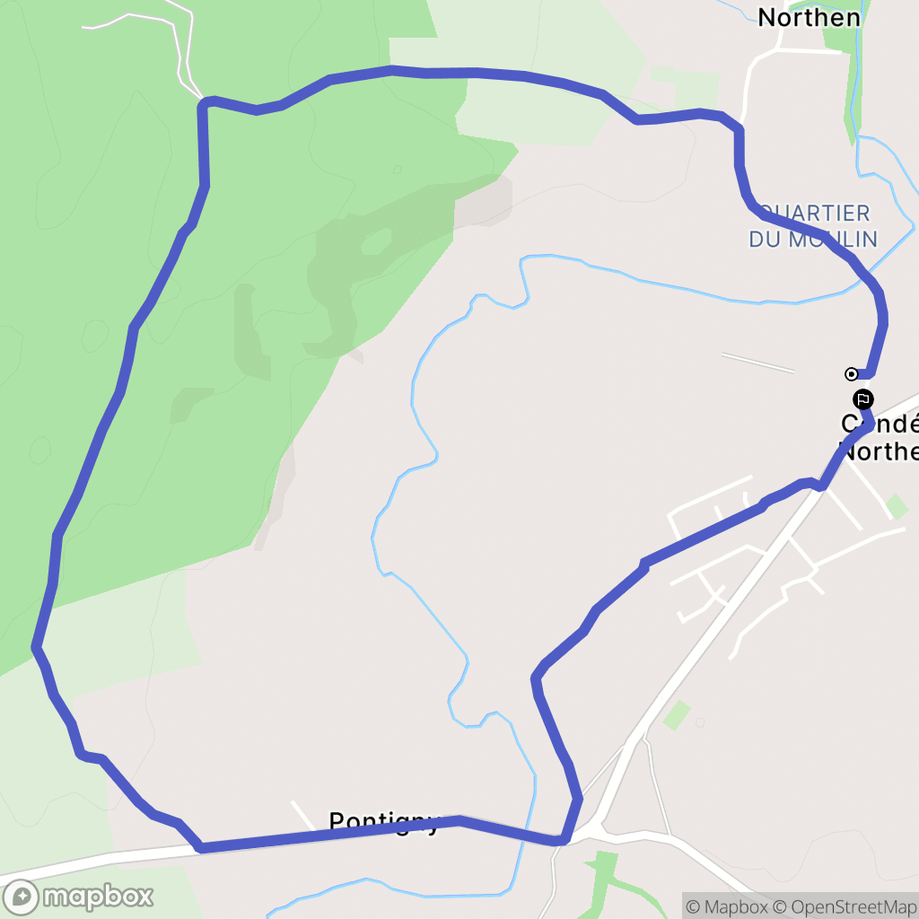Condé-Northen : carte du parcours de randonnée - France