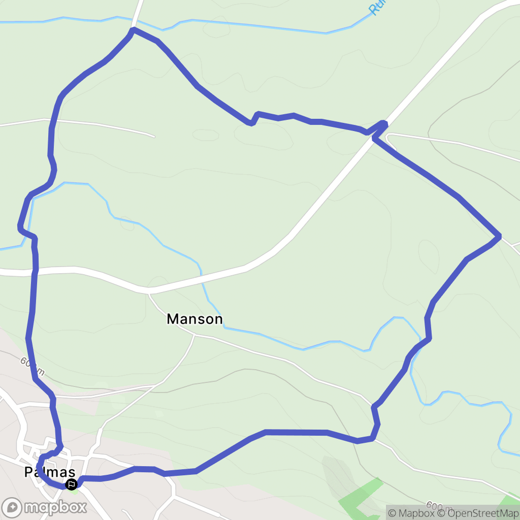 Palmas d'Aveyron : carte du parcours de randonnée - France