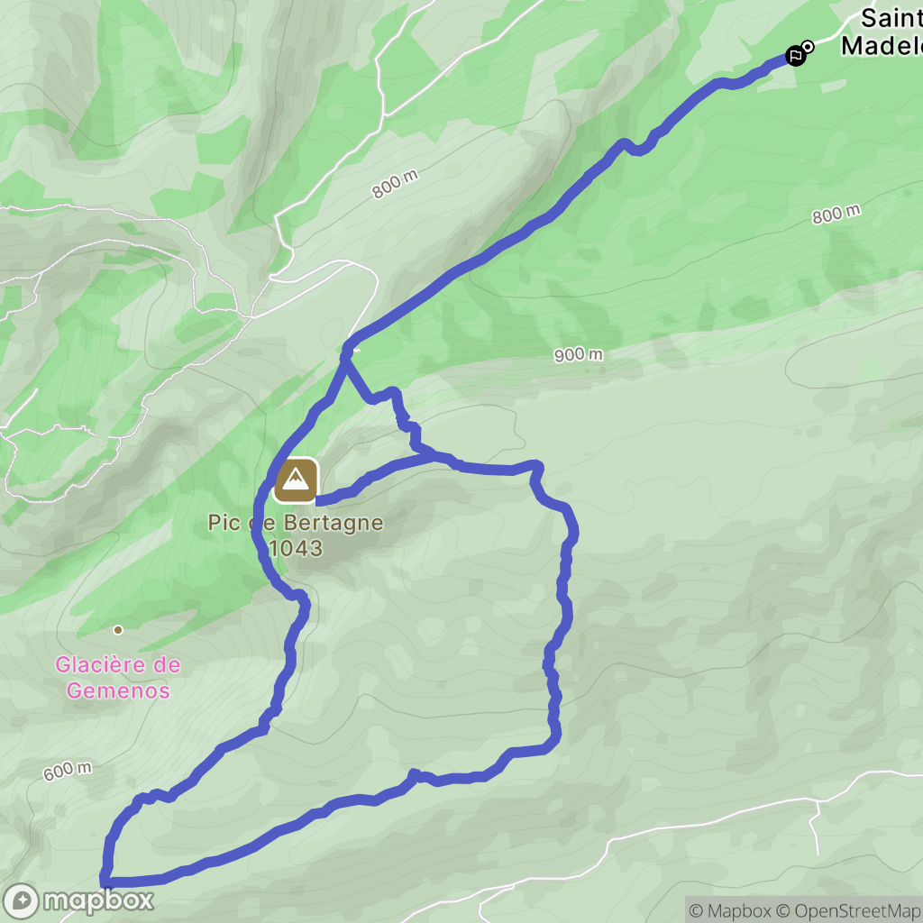 Plan-d'Aups-Sainte-Baume : carte du parcours de randonnée - France