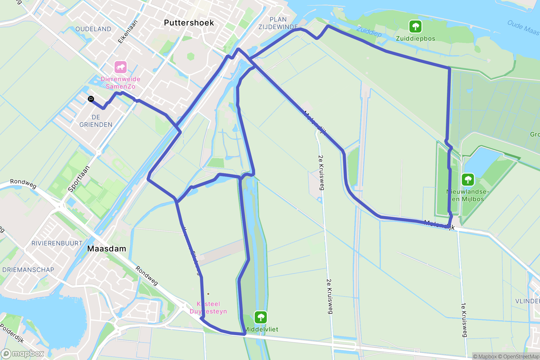 Puttershoek: routekaart voor buitenactiviteiten - Netherlands