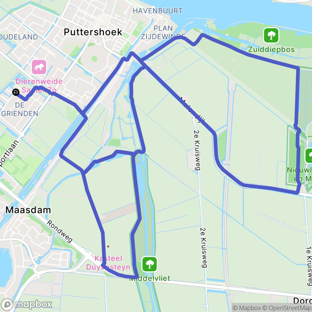 Puttershoek: routekaart voor buitenactiviteiten - Netherlands