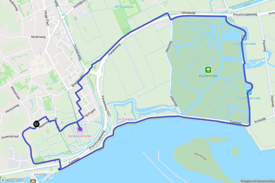 Ouddorp: routekaart voor buitenactiviteiten - Netherlands