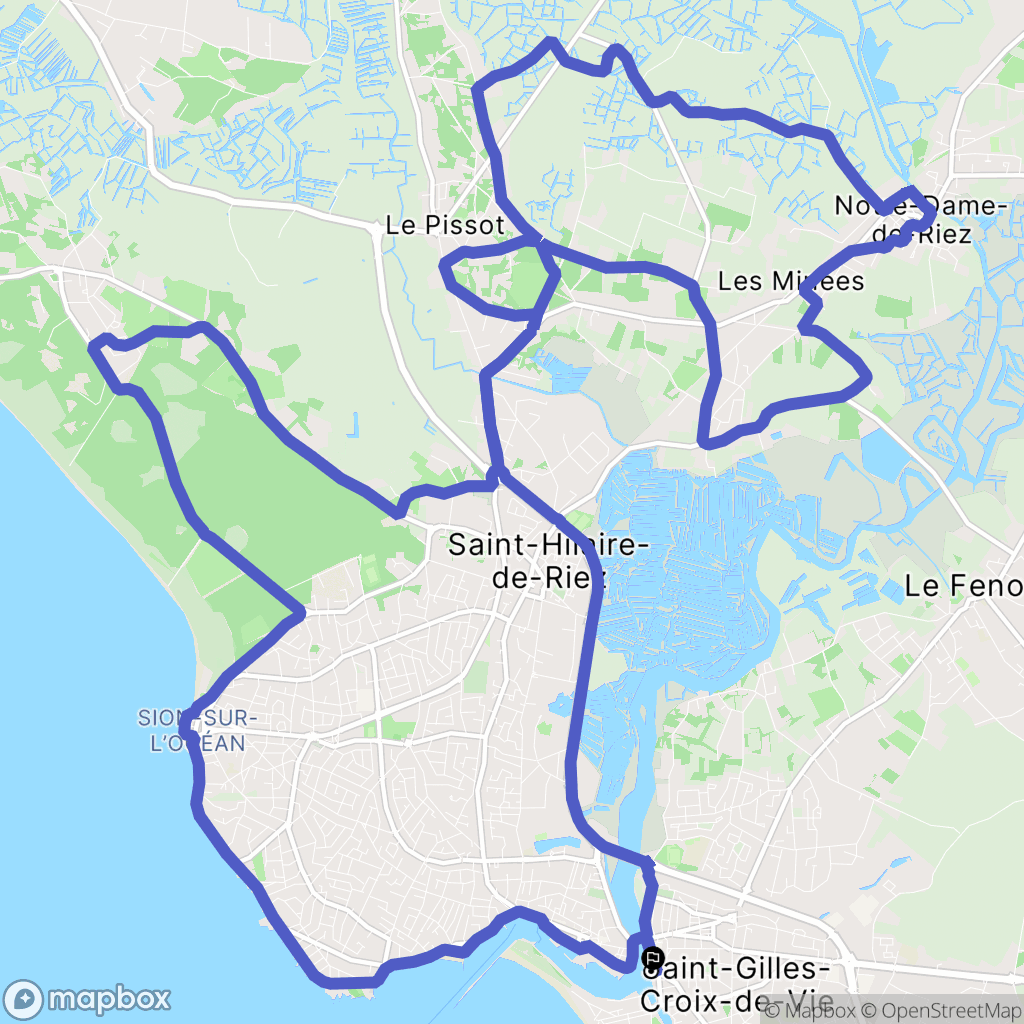 Saint-Gilles-Croix-de-Vie : carte du parcours de randonnée - France