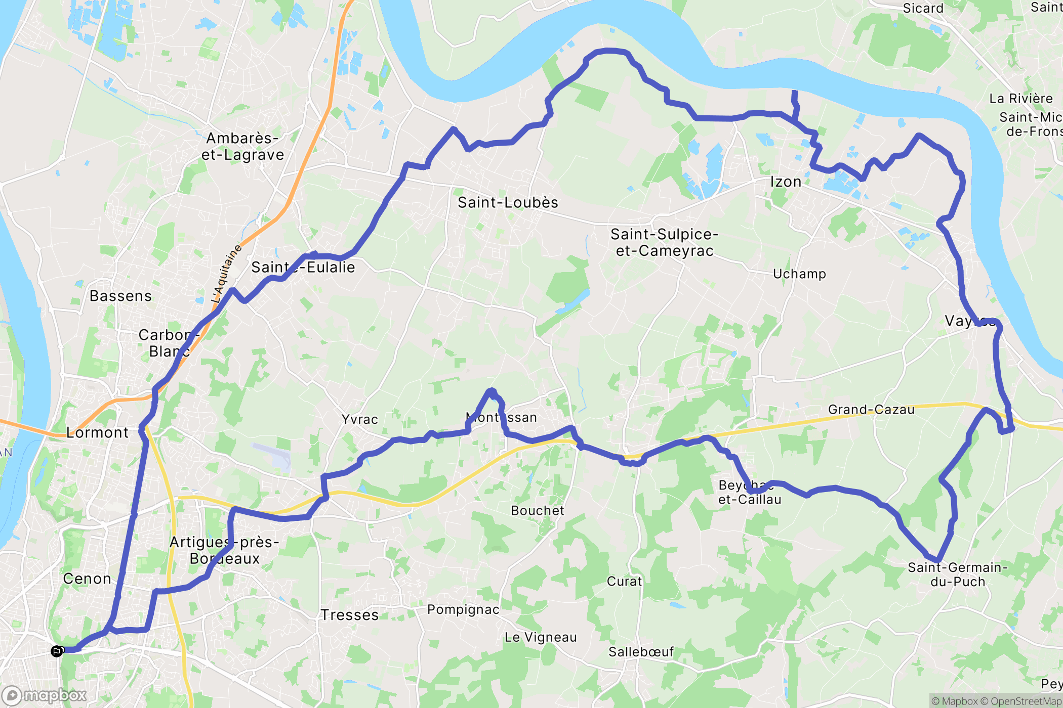 Floirac : carte du parcours de randonnée - France