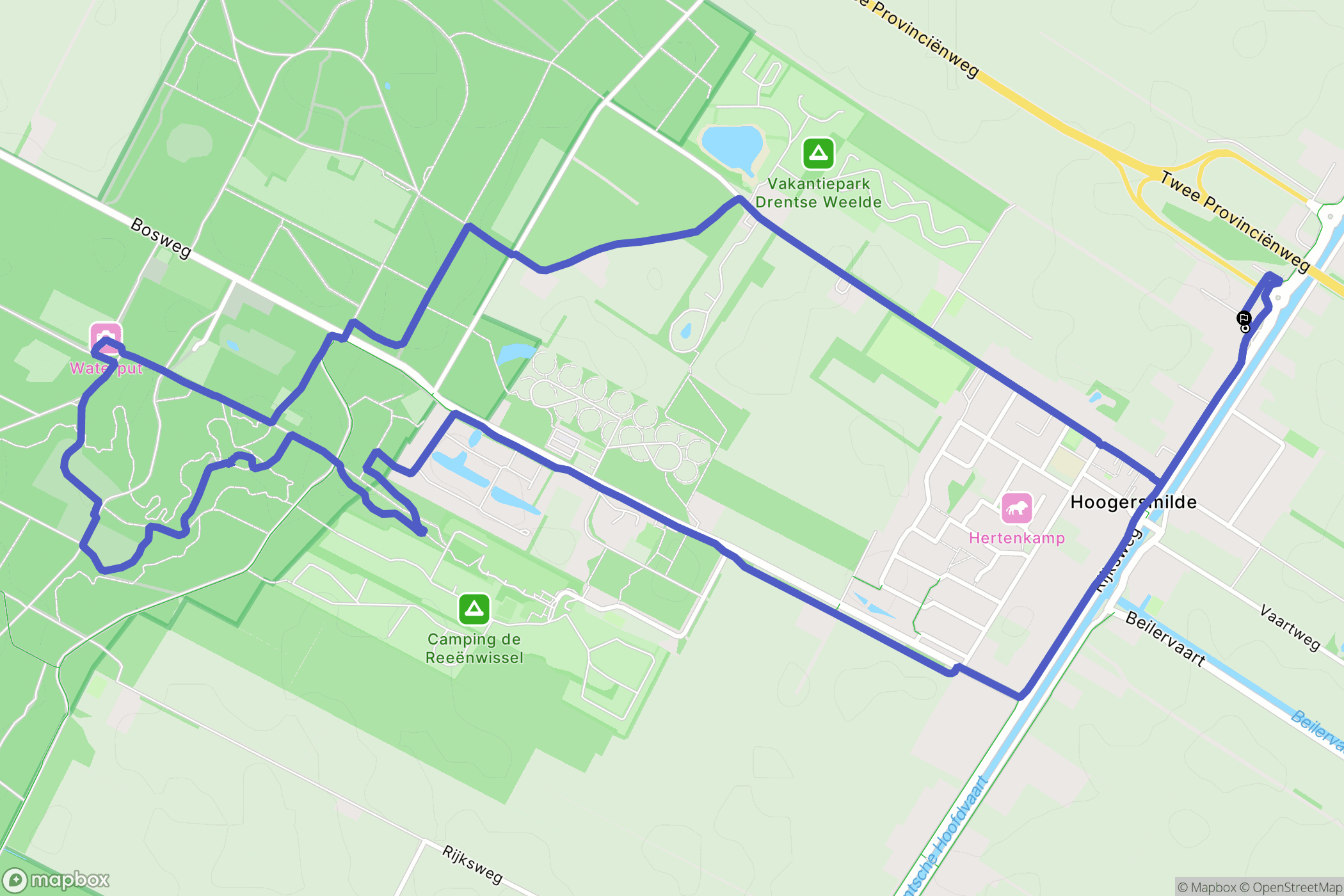 Hoogersmilde: routekaart voor buitenactiviteiten - Netherlands