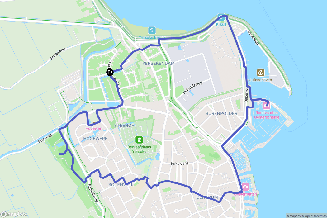 Yerseke: routekaart voor buitenactiviteiten - Netherlands