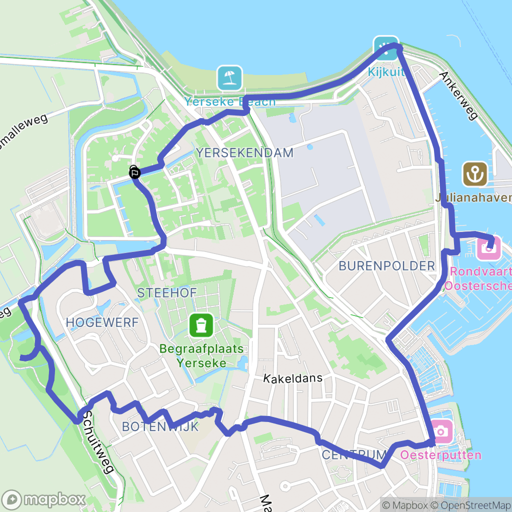 Yerseke: routekaart voor buitenactiviteiten - Netherlands