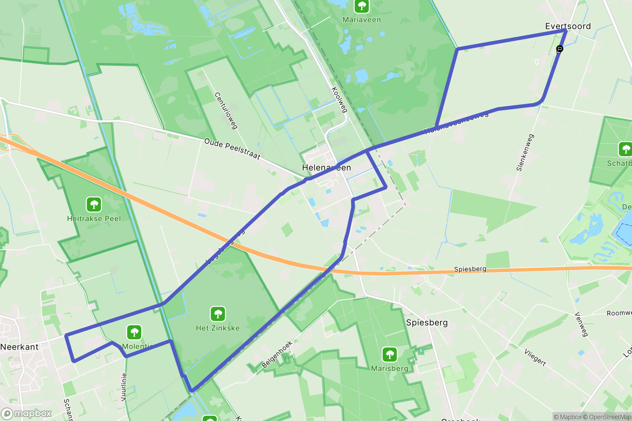 Evertsoord: routekaart voor buitenactiviteiten - Netherlands