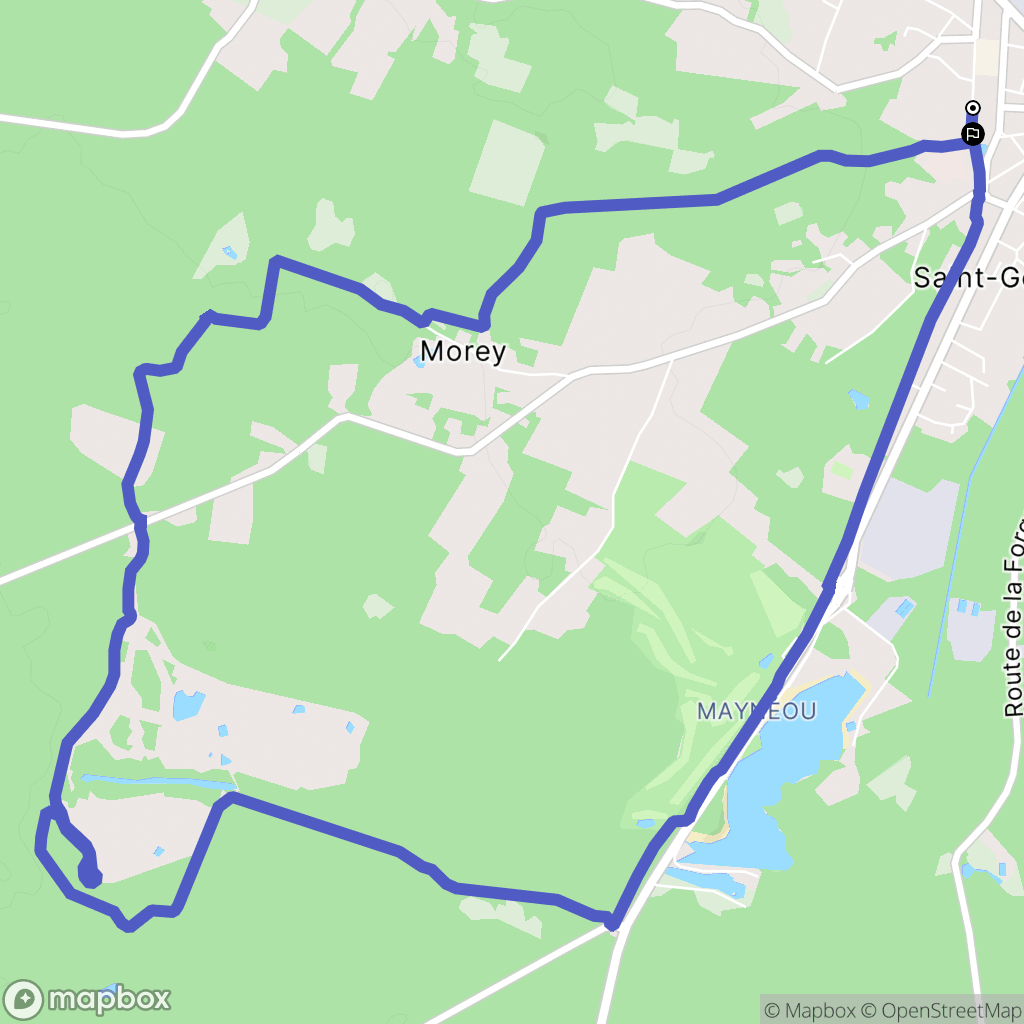 Casteljaloux : carte du parcours de randonnée - France