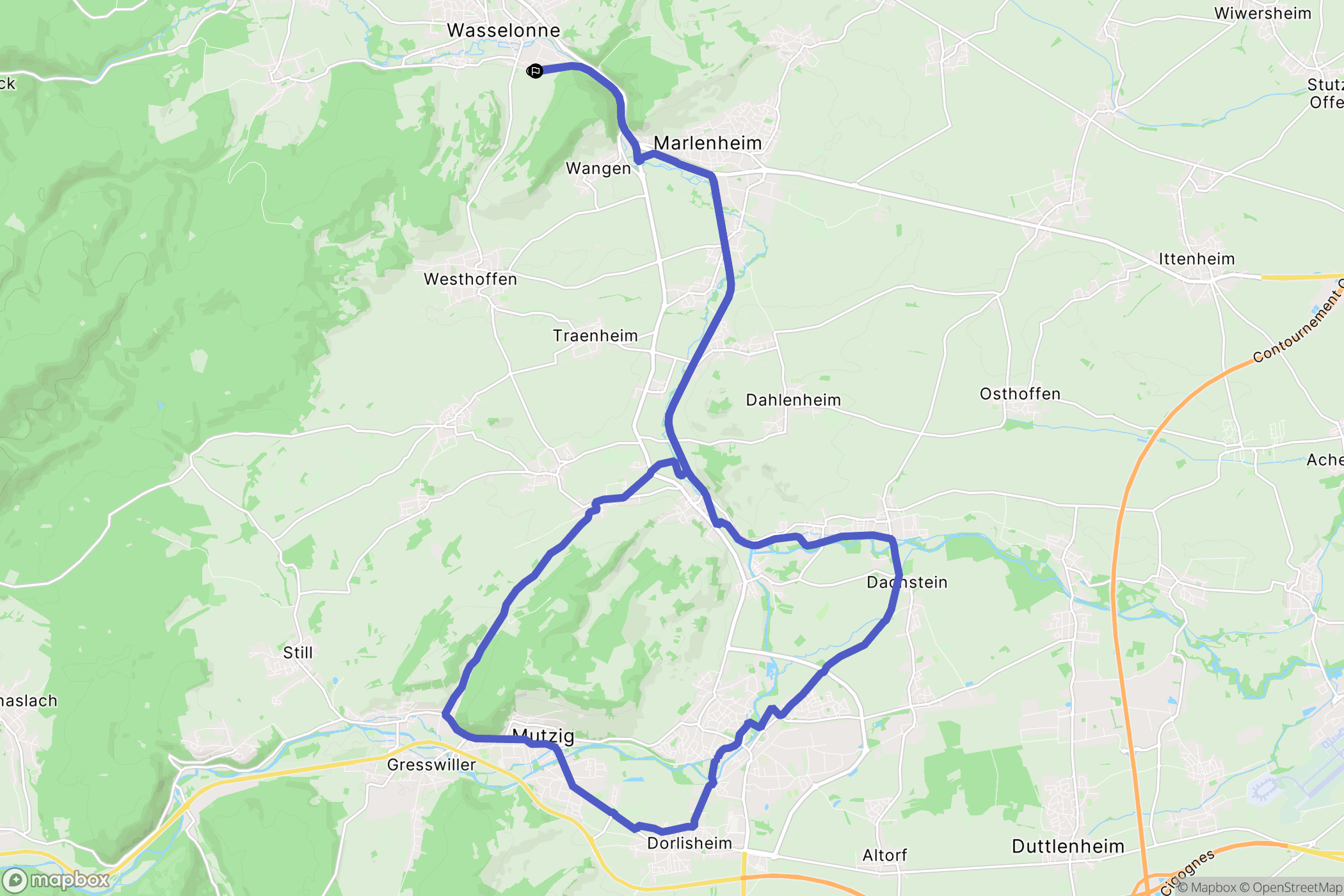 Wasselonne : carte du parcours de randonnée - France