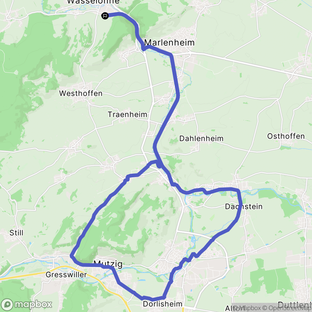 Wasselonne : carte du parcours de randonnée - France