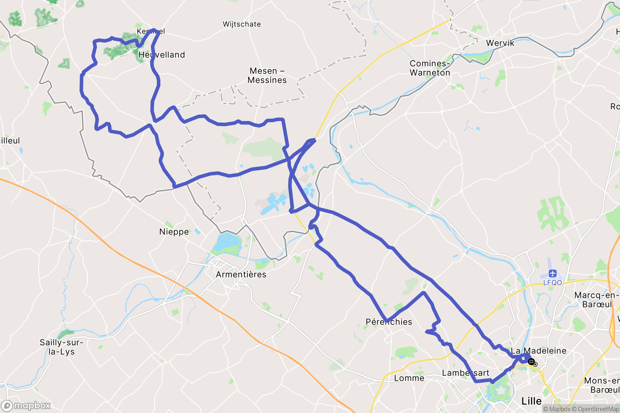 La Madeleine : carte du parcours de randonnée - France