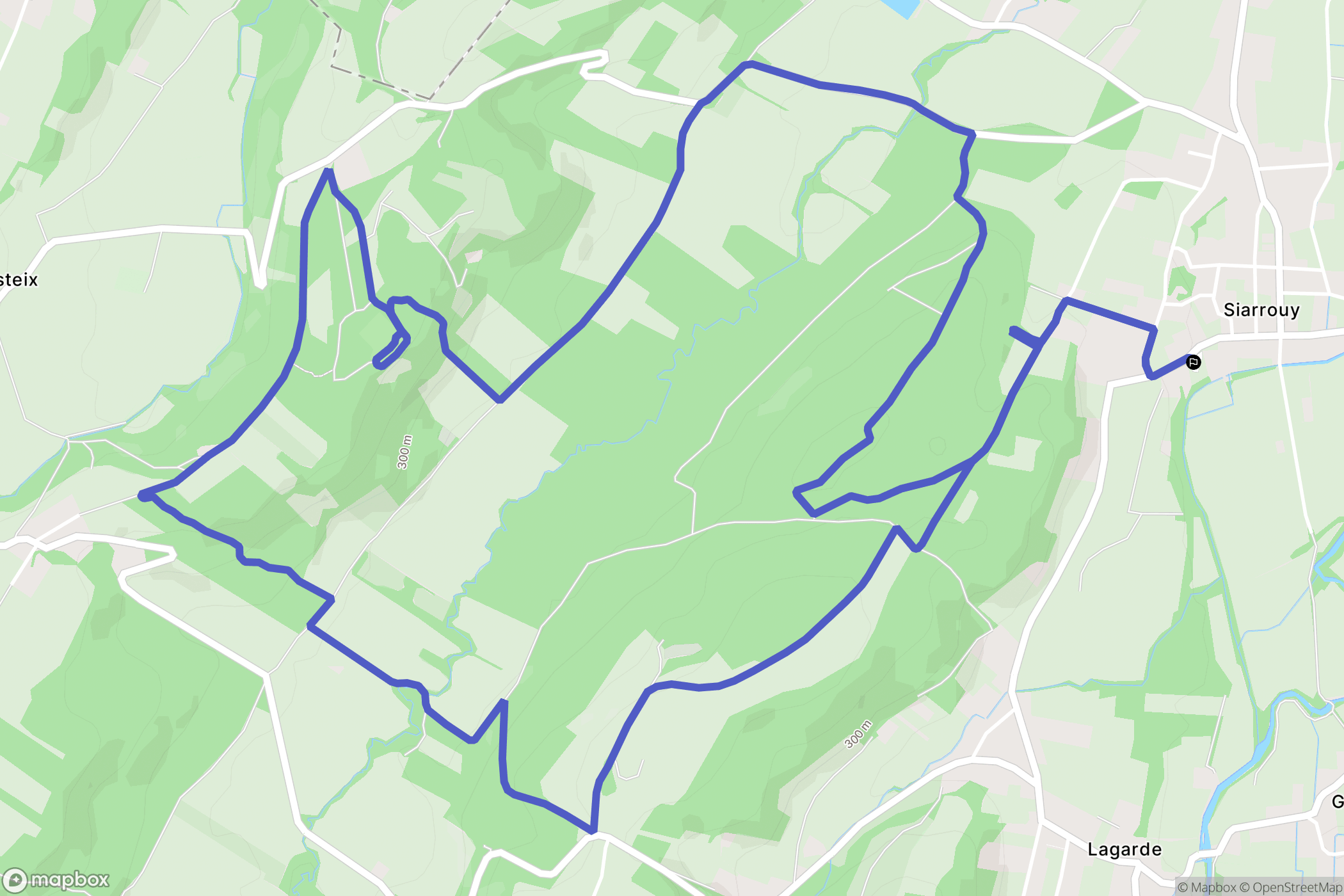 Siarrouy : carte du parcours de randonnée - France